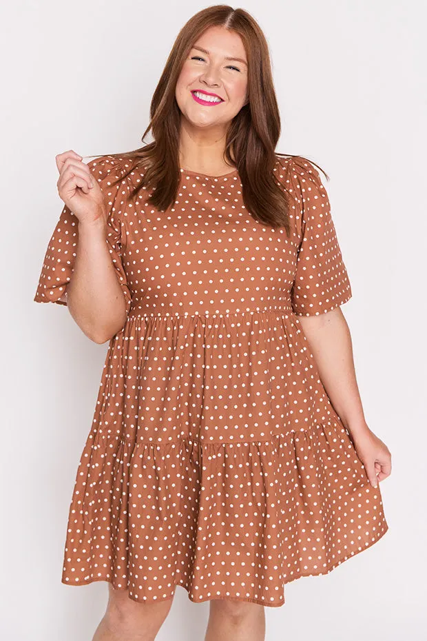 Isadora Mocha Spot Dress