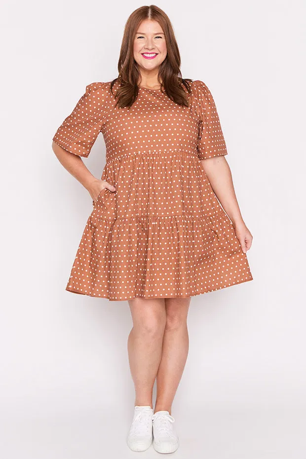 Isadora Mocha Spot Dress