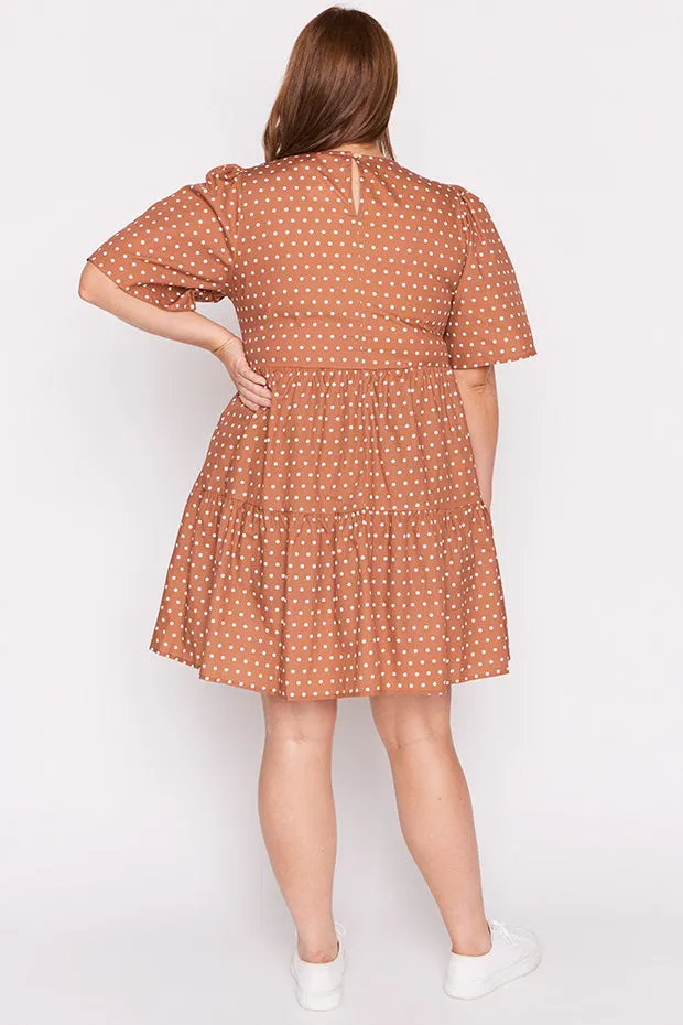 Isadora Mocha Spot Dress