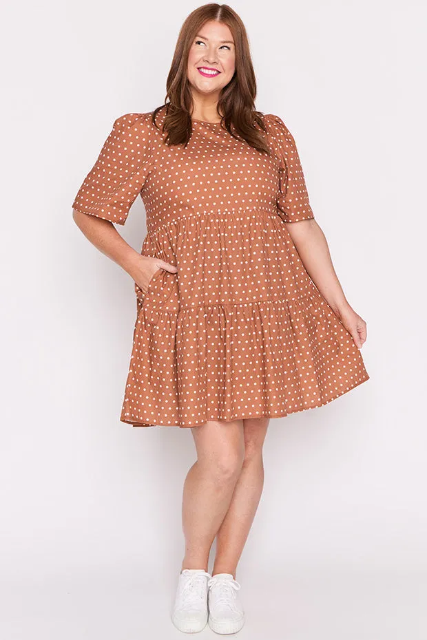 Isadora Mocha Spot Dress