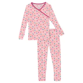 KicKee Pants Lotus Sprinkles L/S Kimono Pajama Set