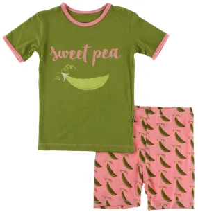 KicKee Pants Strawberry Sweet Peas S/S Pajama Set with Shorts