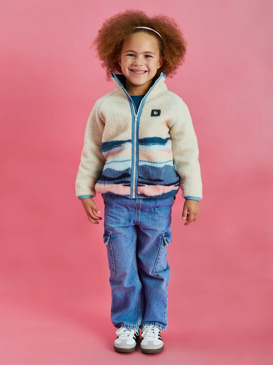 Kids Emerson Retro Pattern Sherpa Fleece