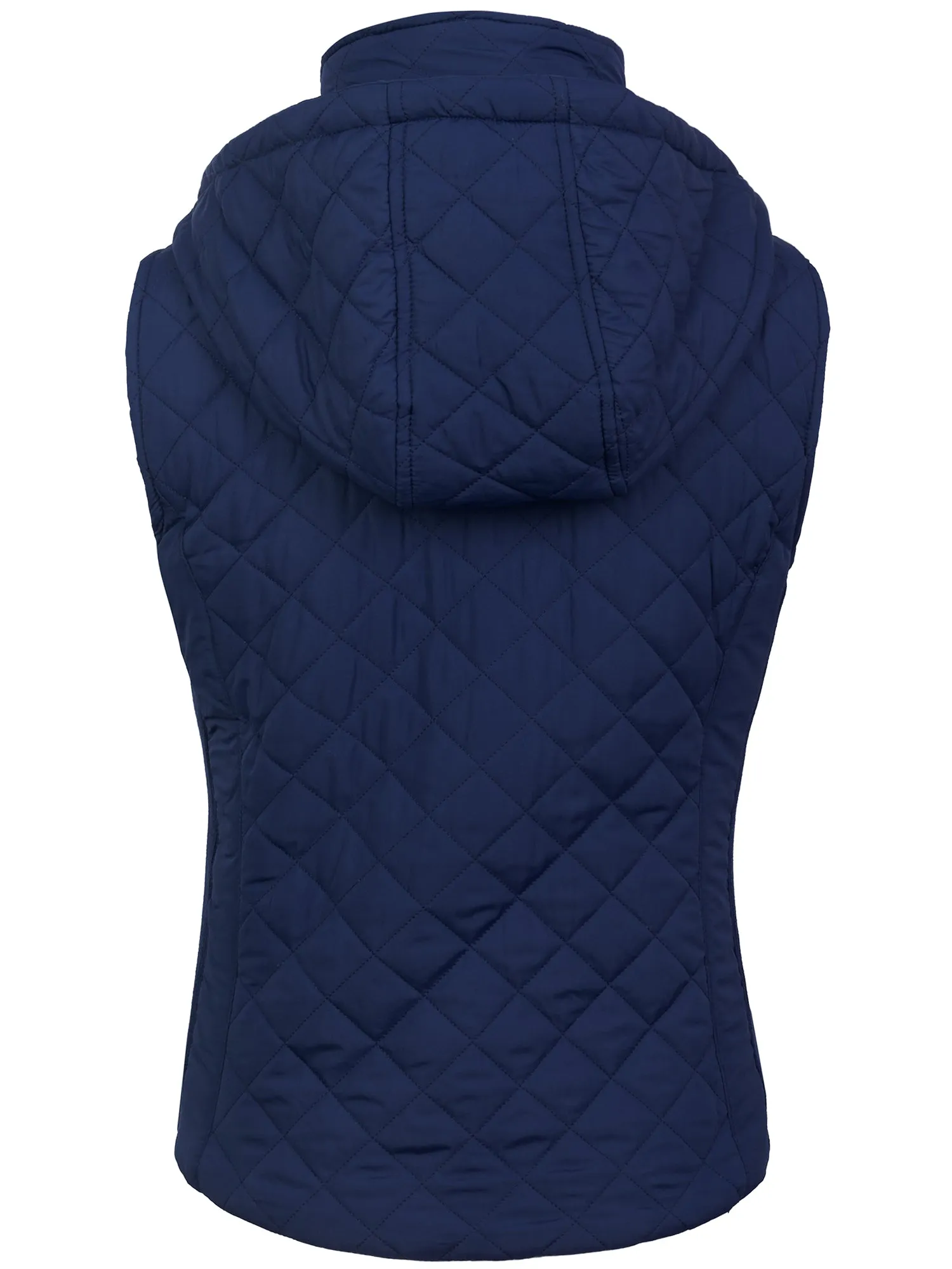 KOGMO Women's Quilted Lightweight Hoodie Vest with Sherpa Line Detail