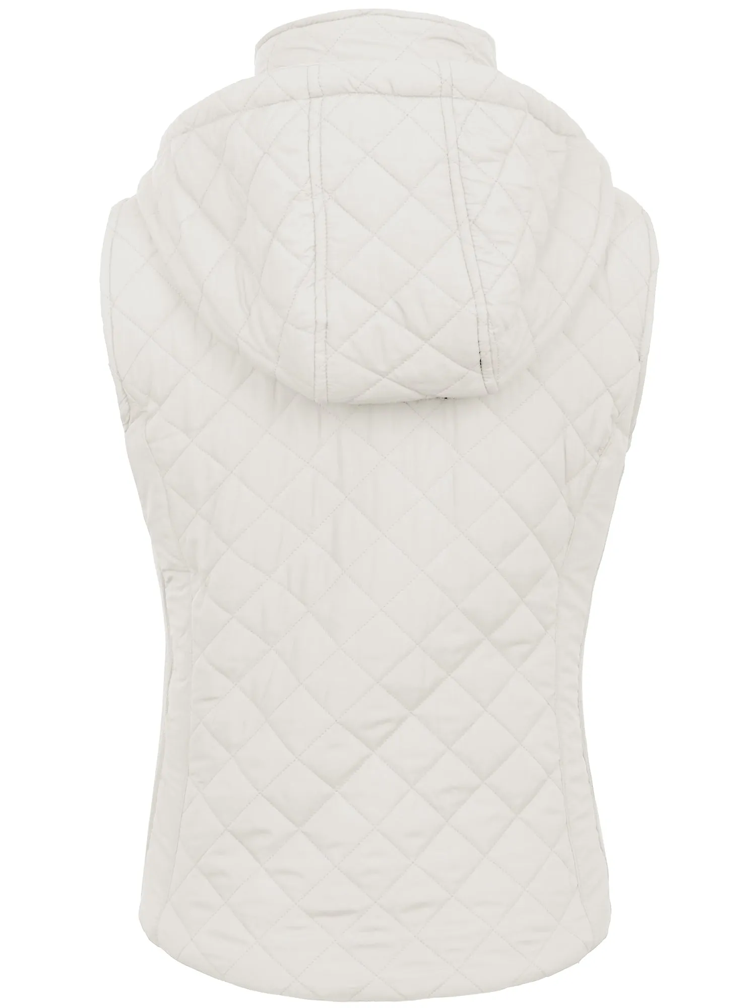 KOGMO Women's Quilted Lightweight Hoodie Vest with Sherpa Line Detail