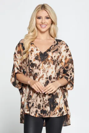 Leopard Print Poncho Tunic