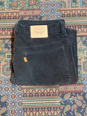 Levi’s Vintage Orange Tab Black Corduroy Pants - 34”x26.5”. Made in Canada SOLD