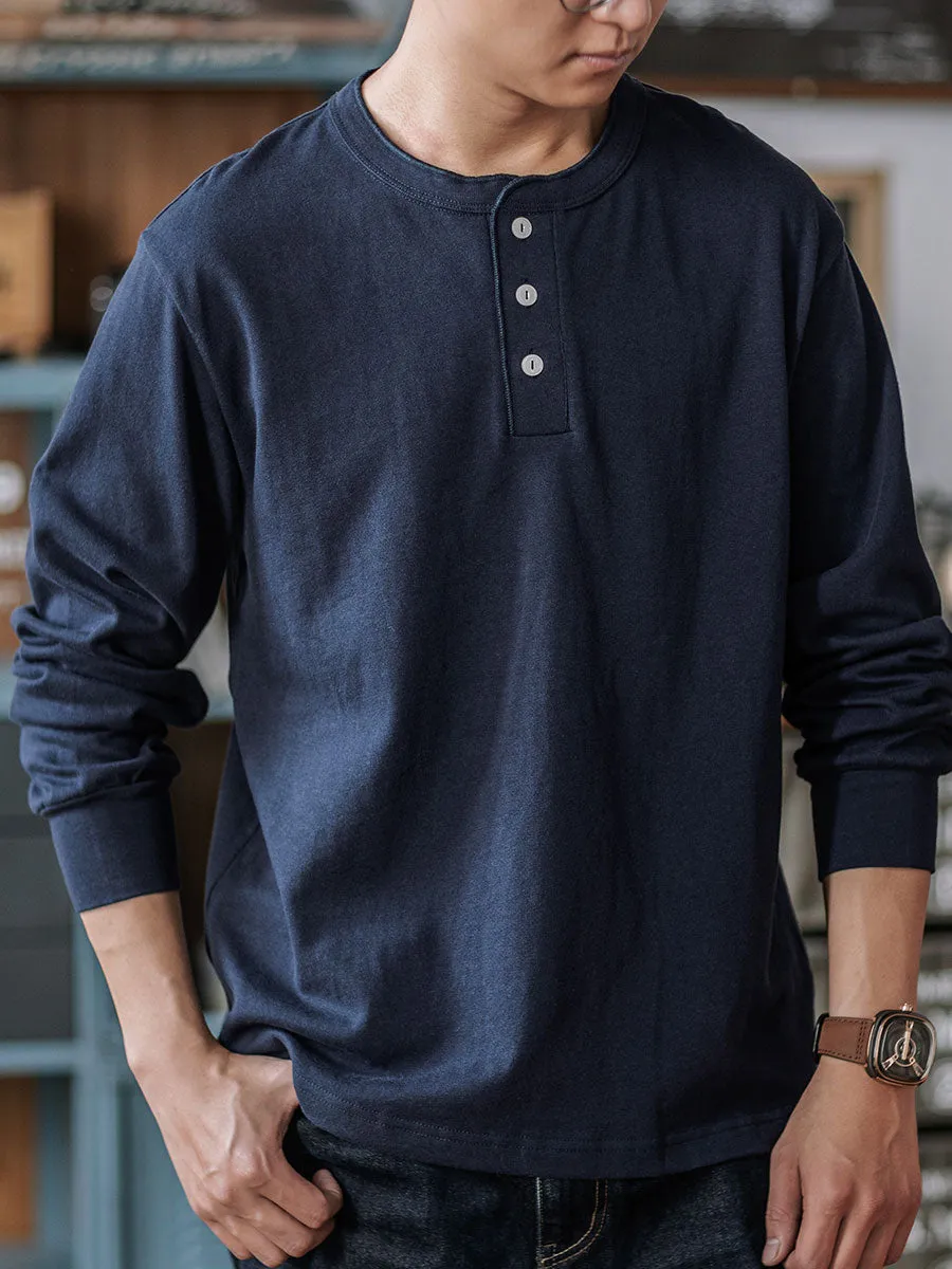 LONG SLEEVE HENLEY SHIRT