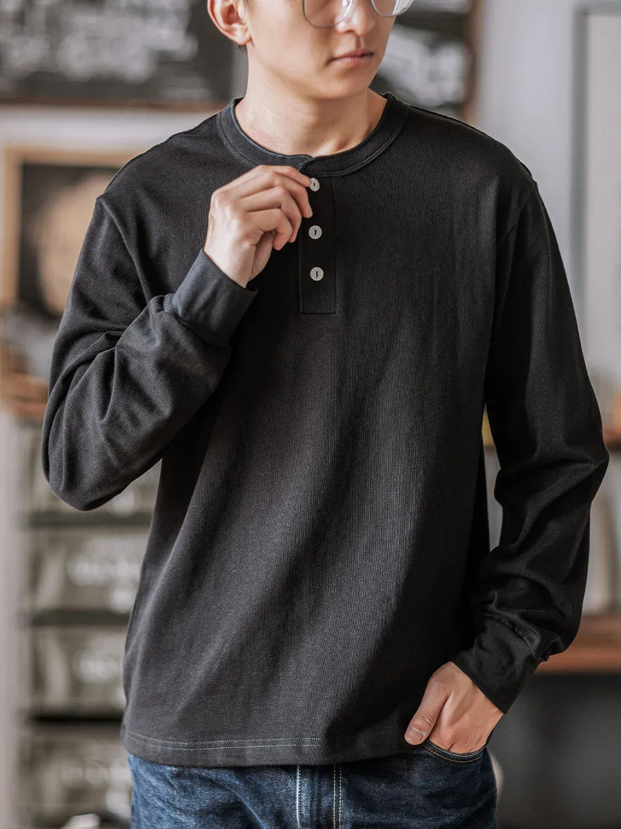 LONG SLEEVE HENLEY SHIRT