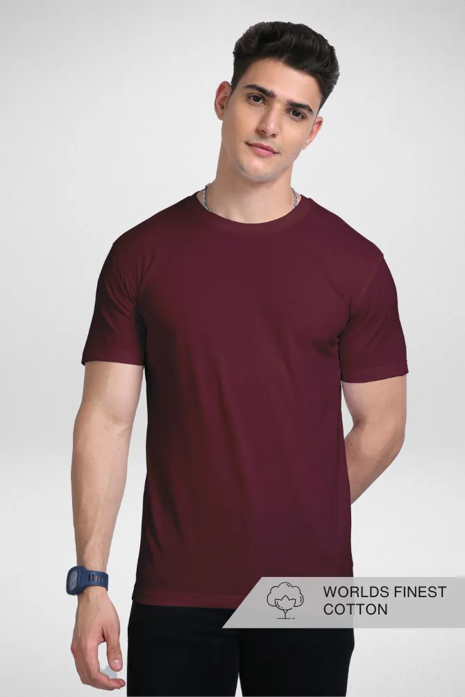 Maroon Supima Cotton T-shirt for men