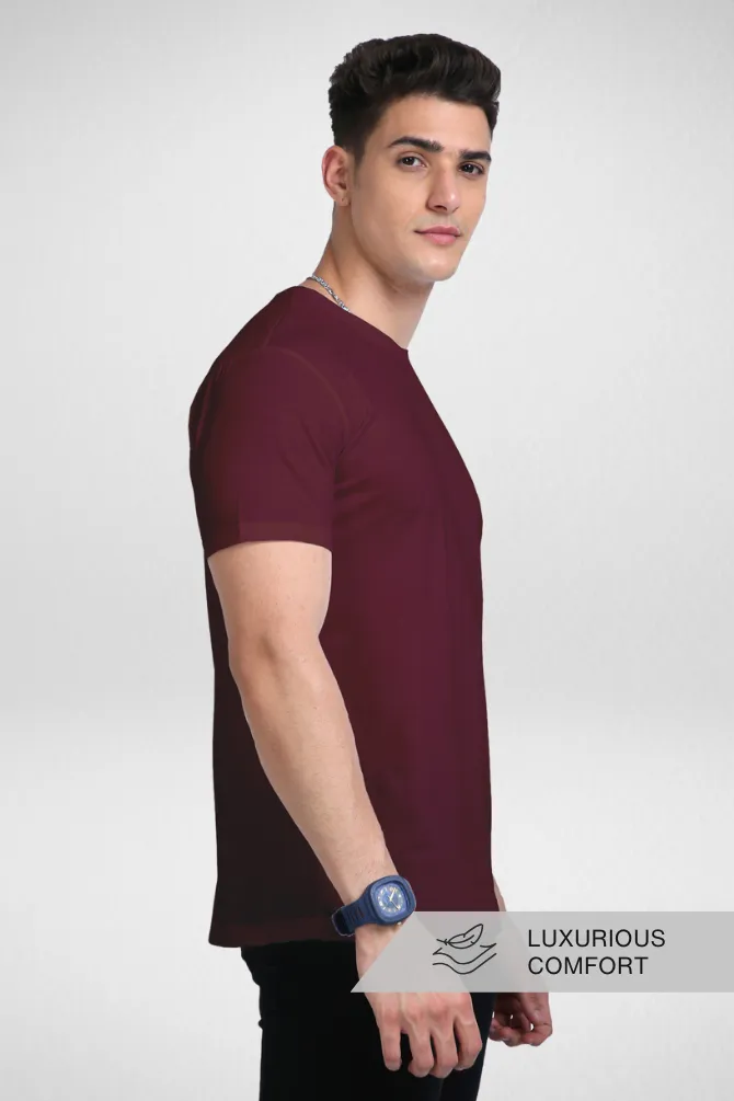 Maroon Supima Cotton T-shirt for men