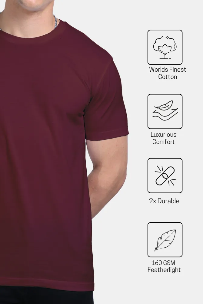 Maroon Supima Cotton T-shirt for men