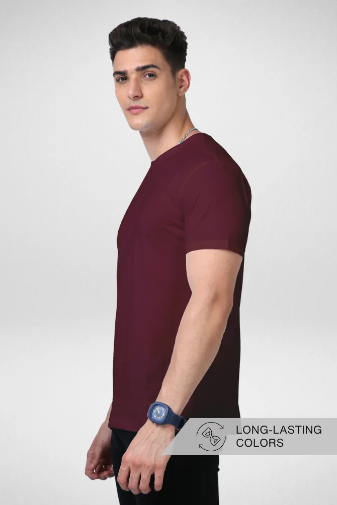 Maroon Supima Cotton T-shirt for men