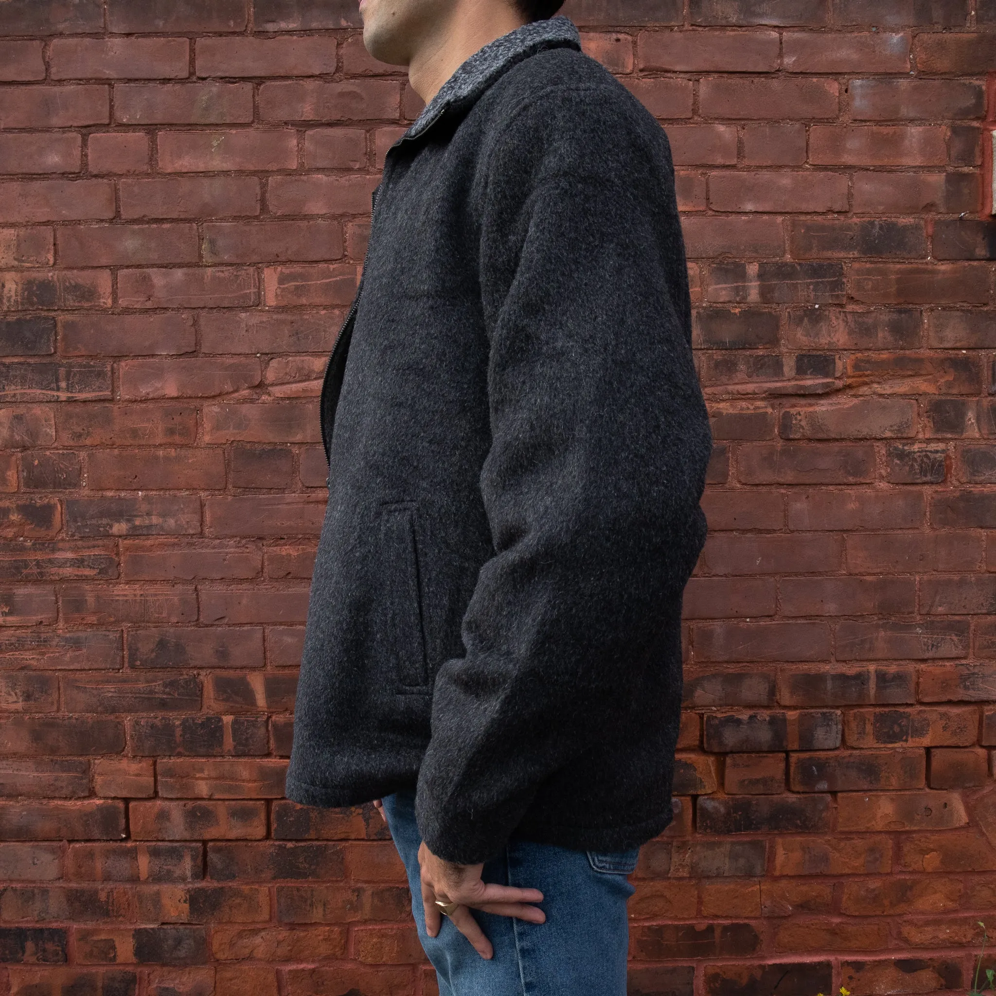 Men's Alpaca Barn Jacket in Charcoal