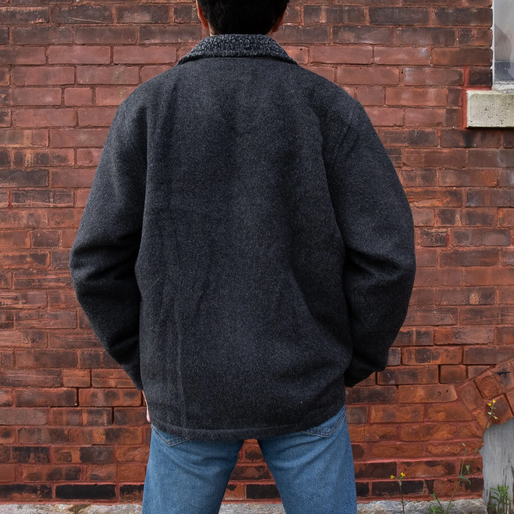 Men's Alpaca Barn Jacket in Charcoal