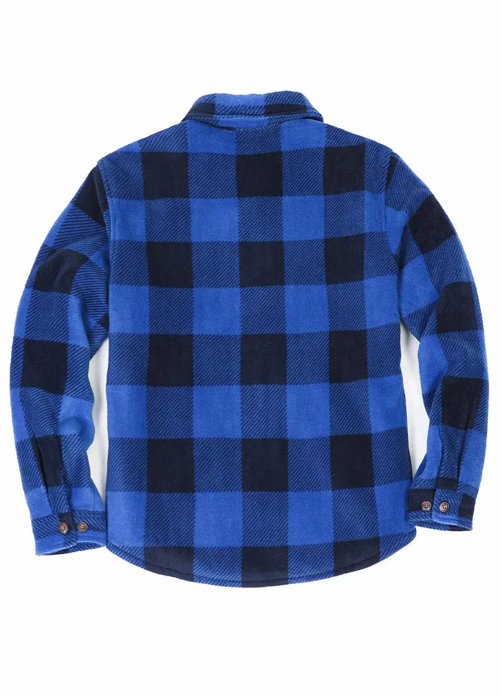 Men's Warm Sherpa Lined Plaid Shirt Jacket (Sherpa Lined Throughout)