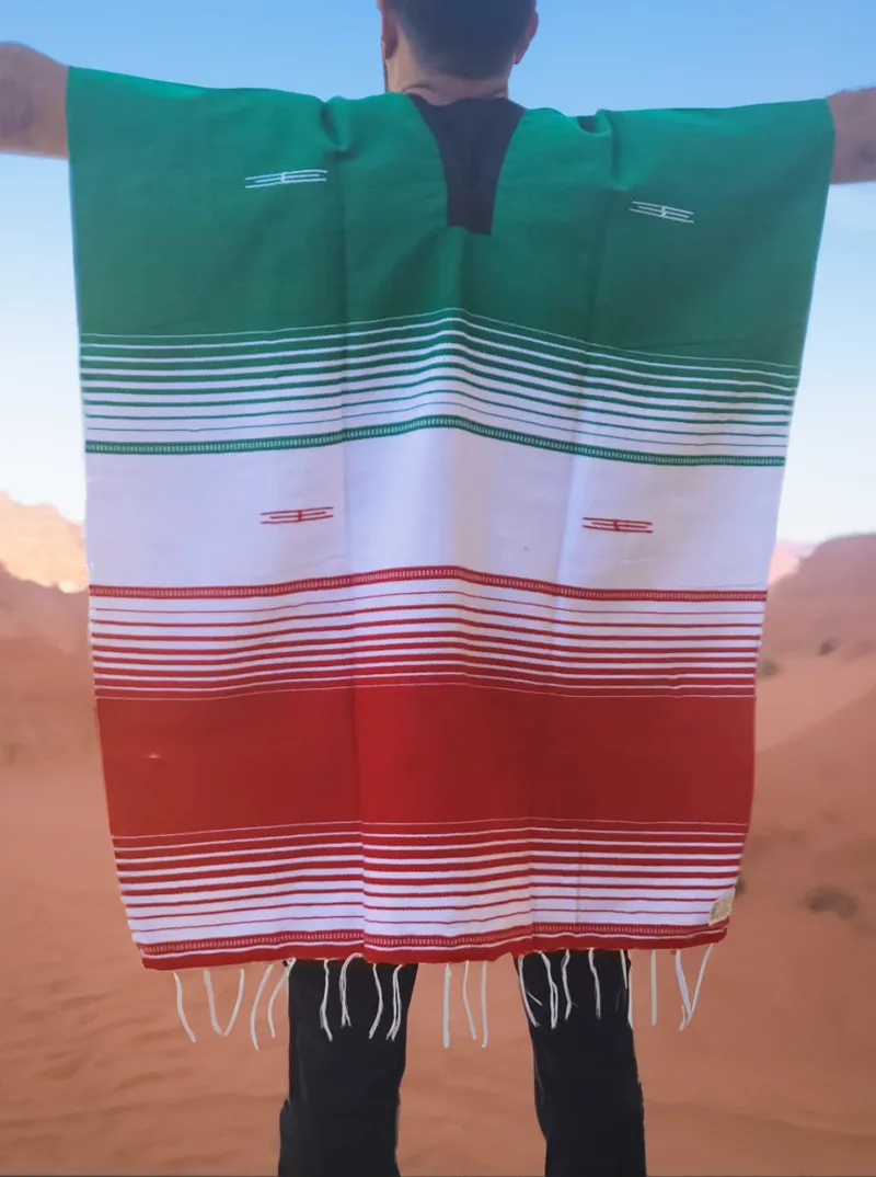 Mexican Flag Poncho | Authentic Mexican Serape Poncho