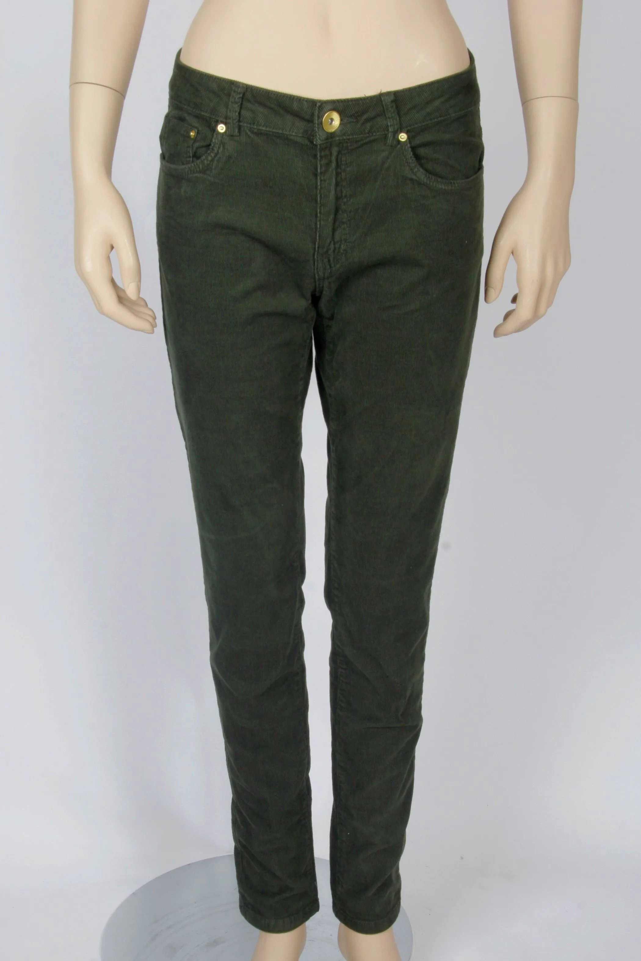 NWT H&M Slim Fit Corduroy Olive Green Pants-Size 8