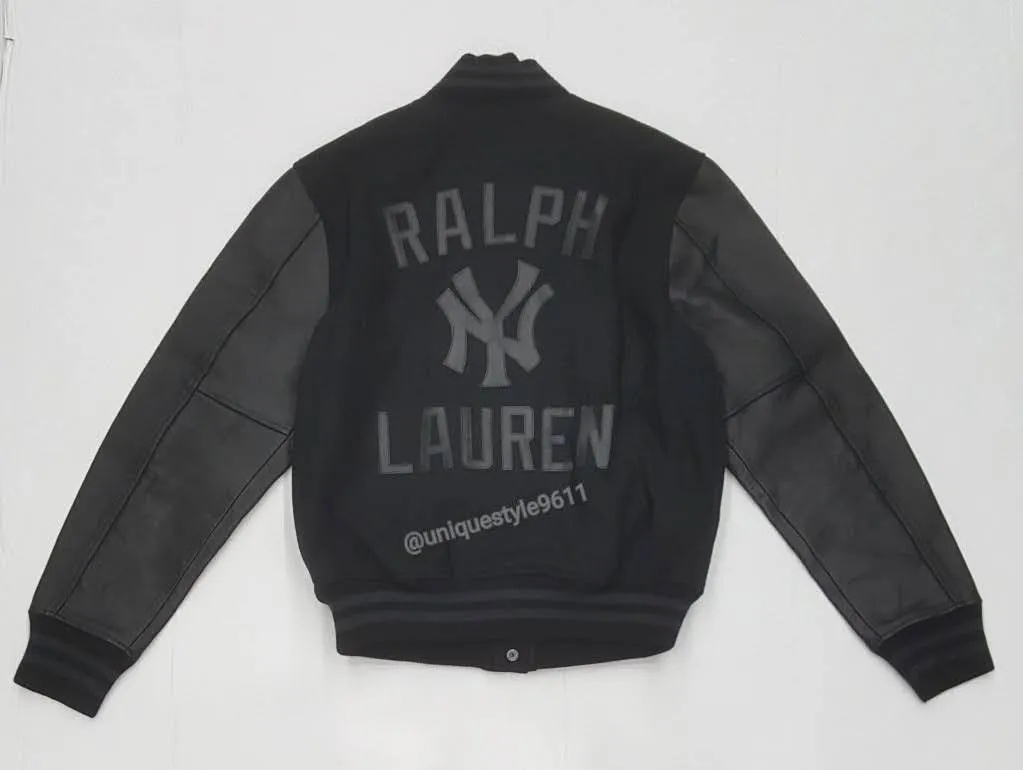 Nwt Polo Ralph Lauren Black Yankees Varsity Jacket