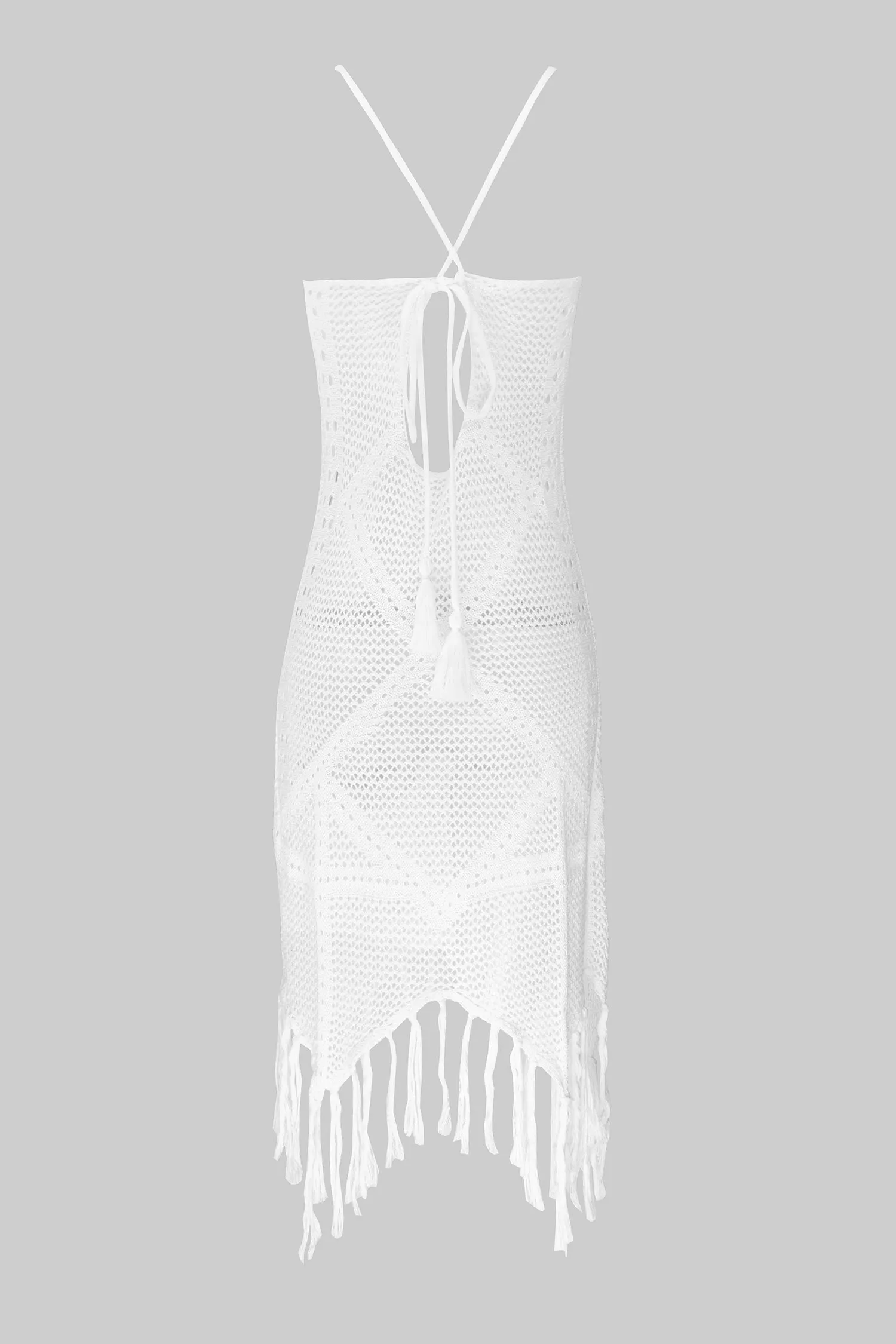 Opal Sheer Crochet Fringe Cover-Up Dress