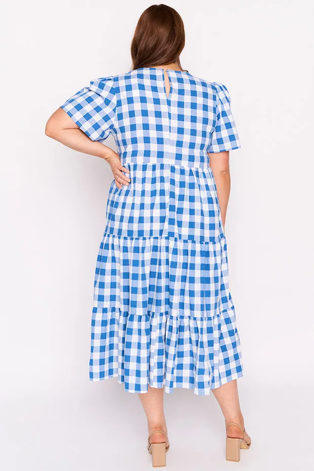 Percy Cobalt Gingham Dress