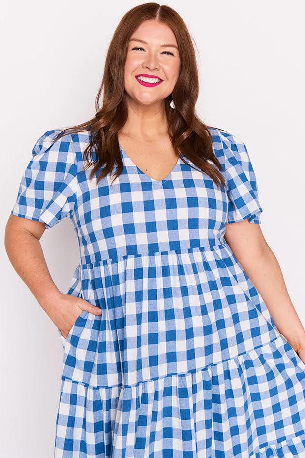 Percy Cobalt Gingham Dress