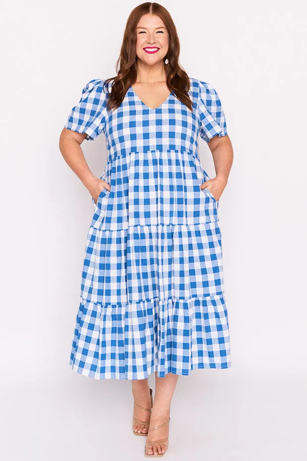 Percy Cobalt Gingham Dress