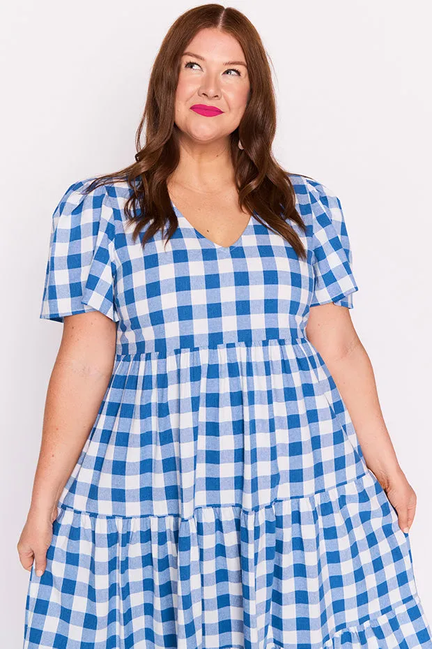 Percy Cobalt Gingham Dress