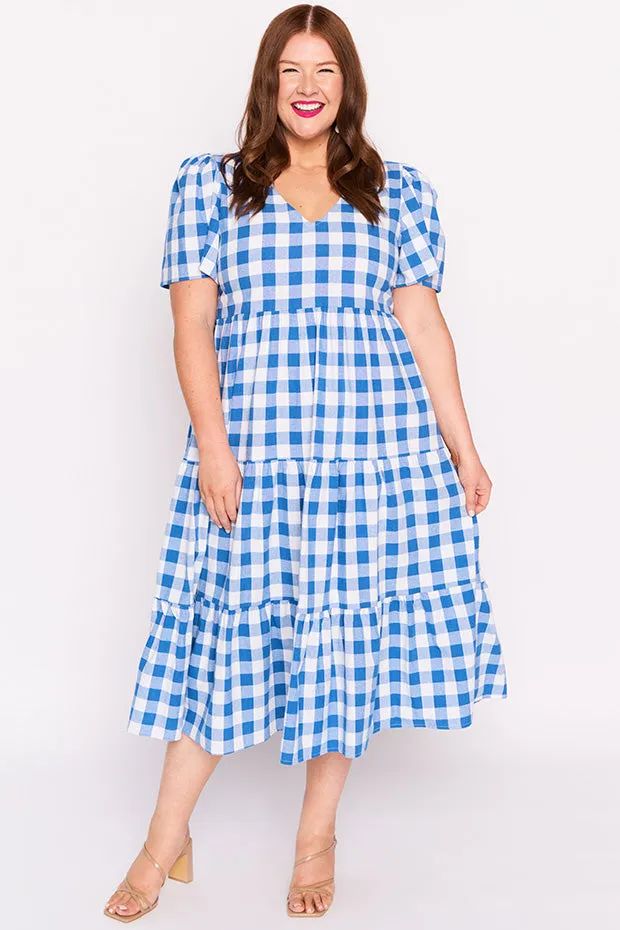 Percy Cobalt Gingham Dress