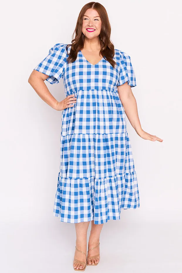 Percy Cobalt Gingham Dress