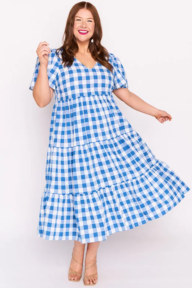 Percy Cobalt Gingham Dress