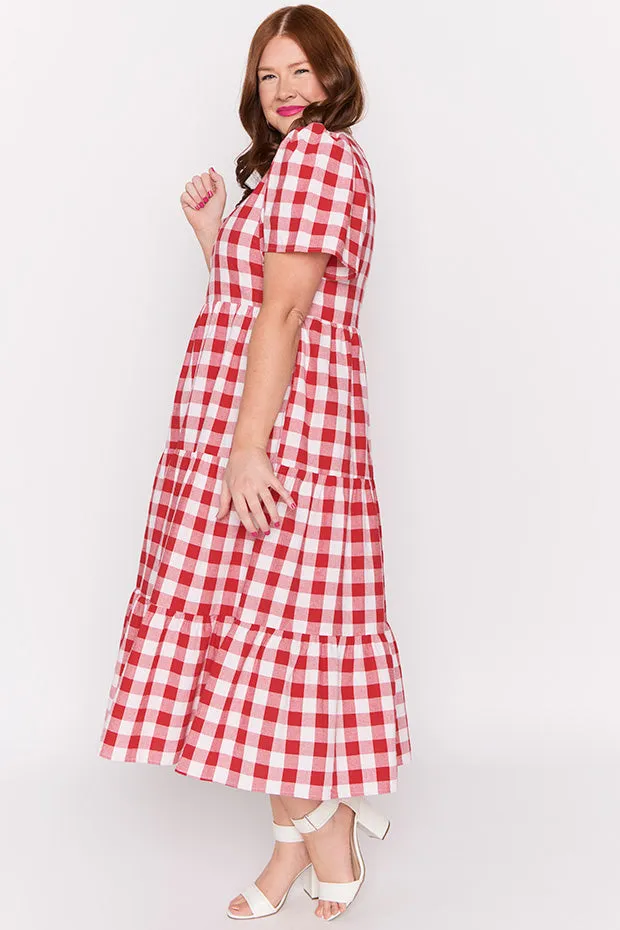 Percy Red Gingham Dress