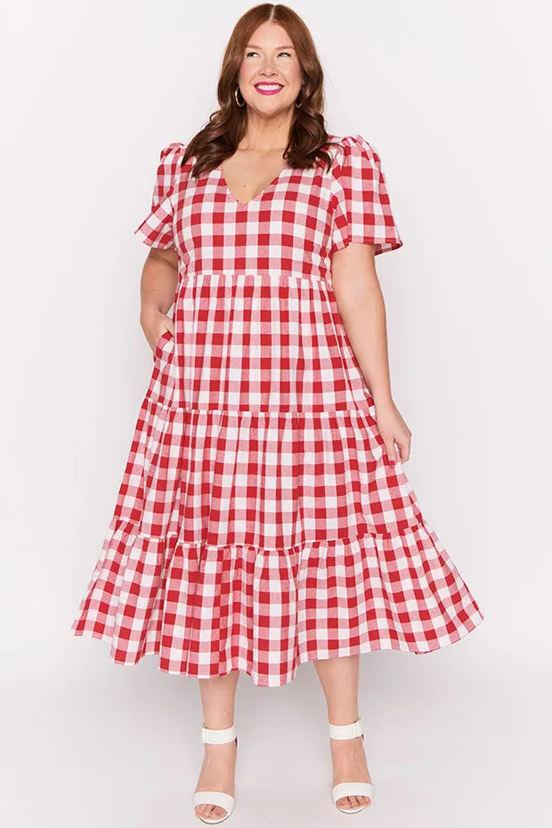 Percy Red Gingham Dress