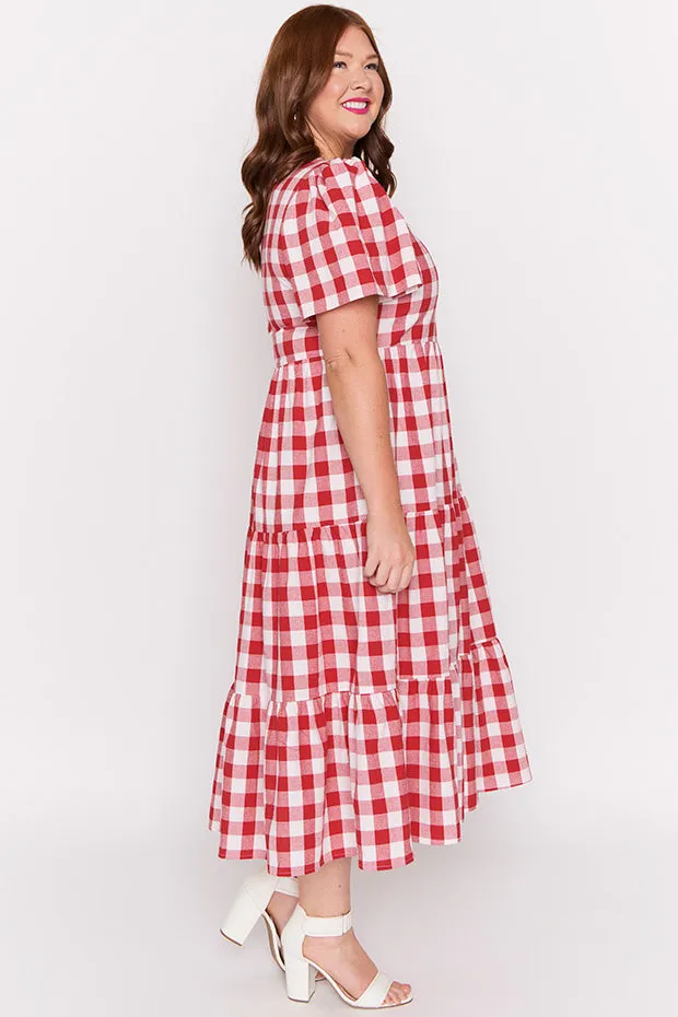 Percy Red Gingham Dress