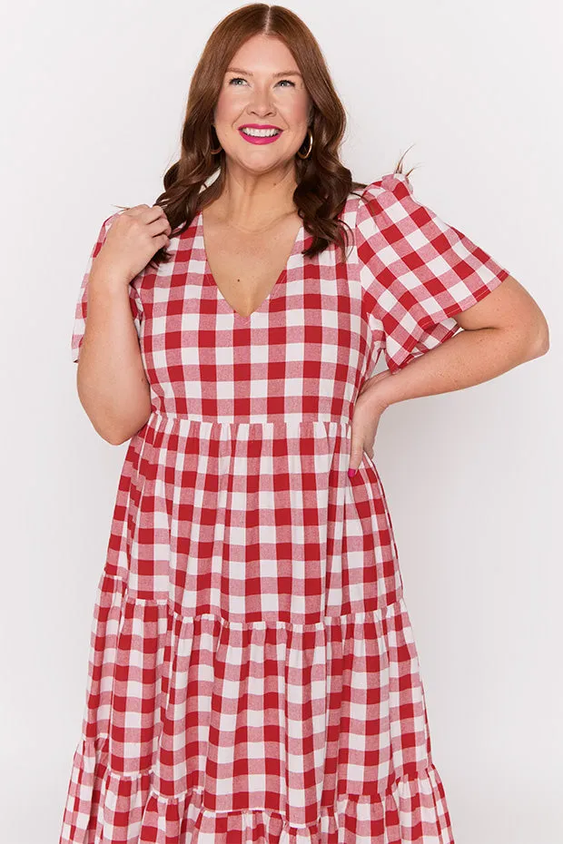 Percy Red Gingham Dress