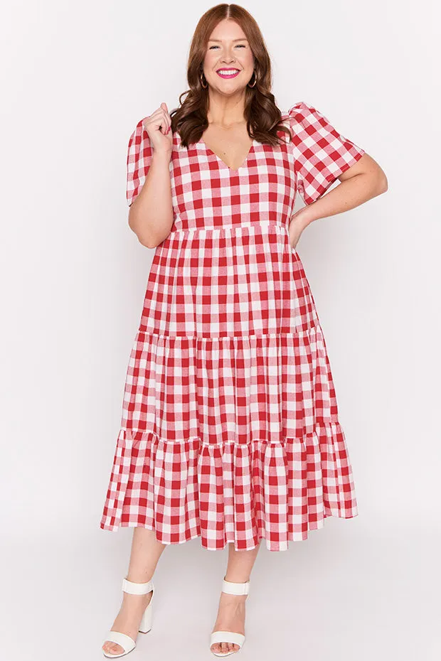 Percy Red Gingham Dress