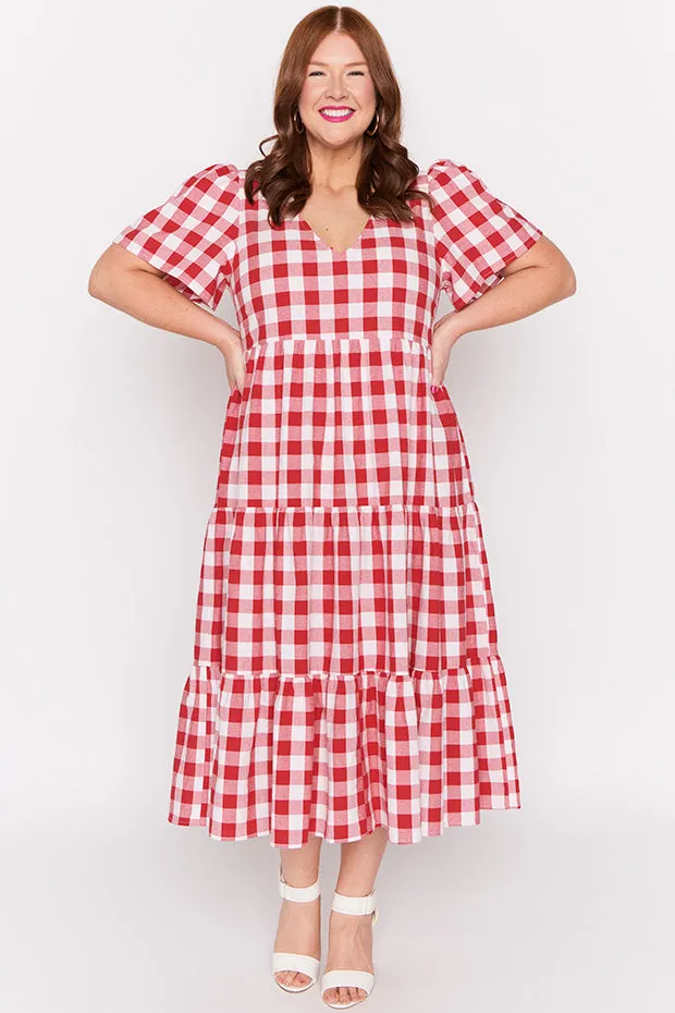 Percy Red Gingham Dress