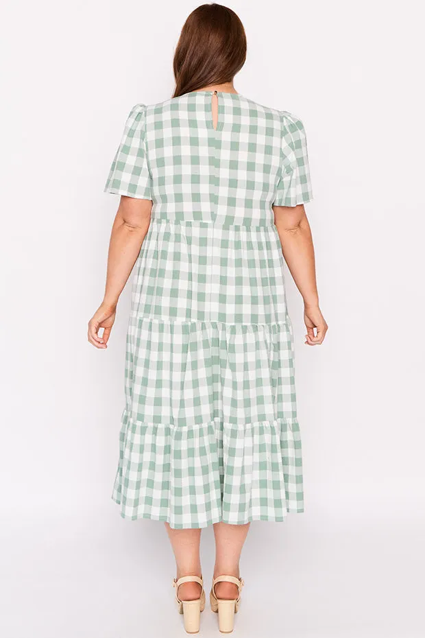 Percy Sage Gingham Dress