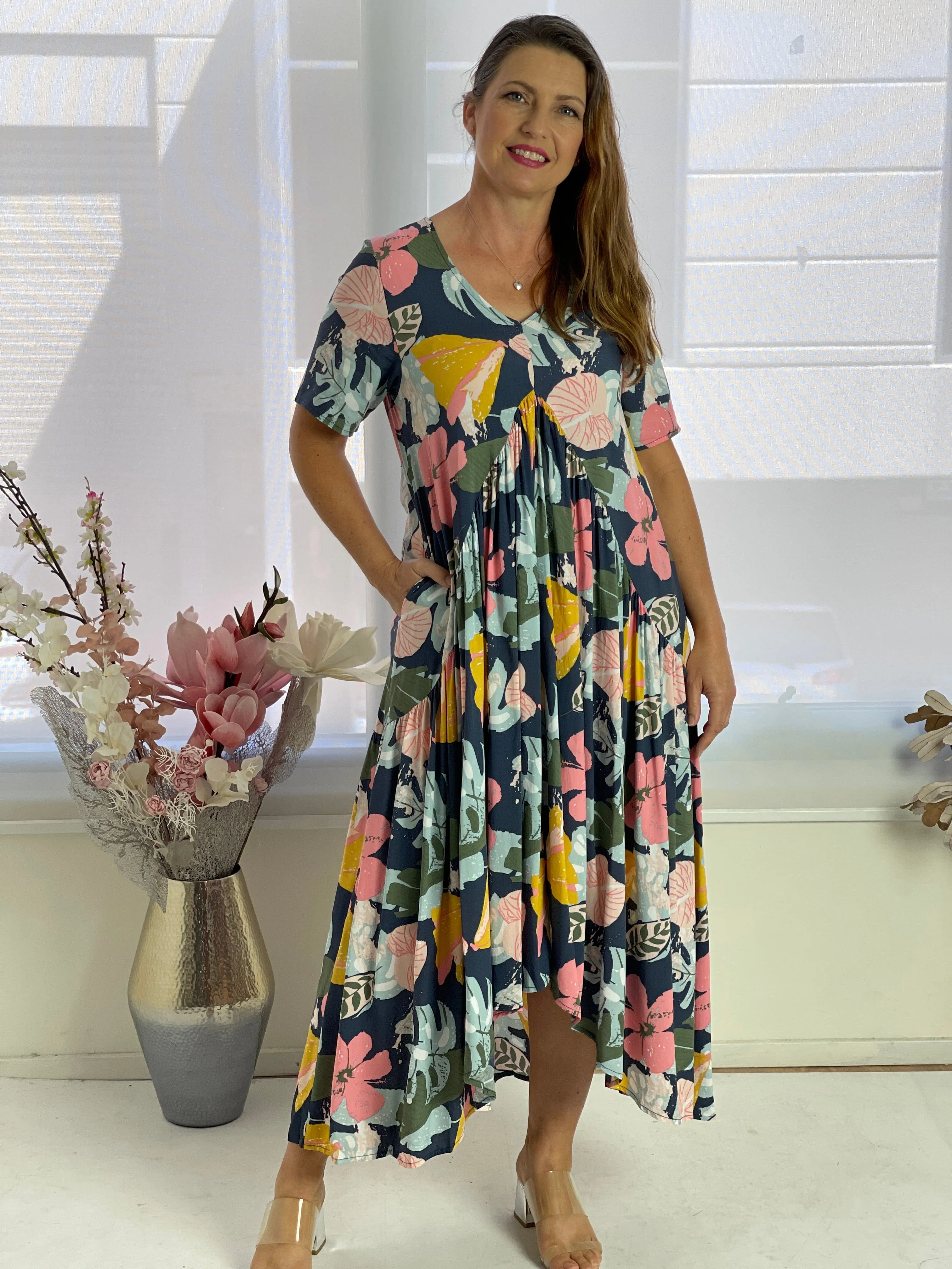 Petal Tropical Floral Dress