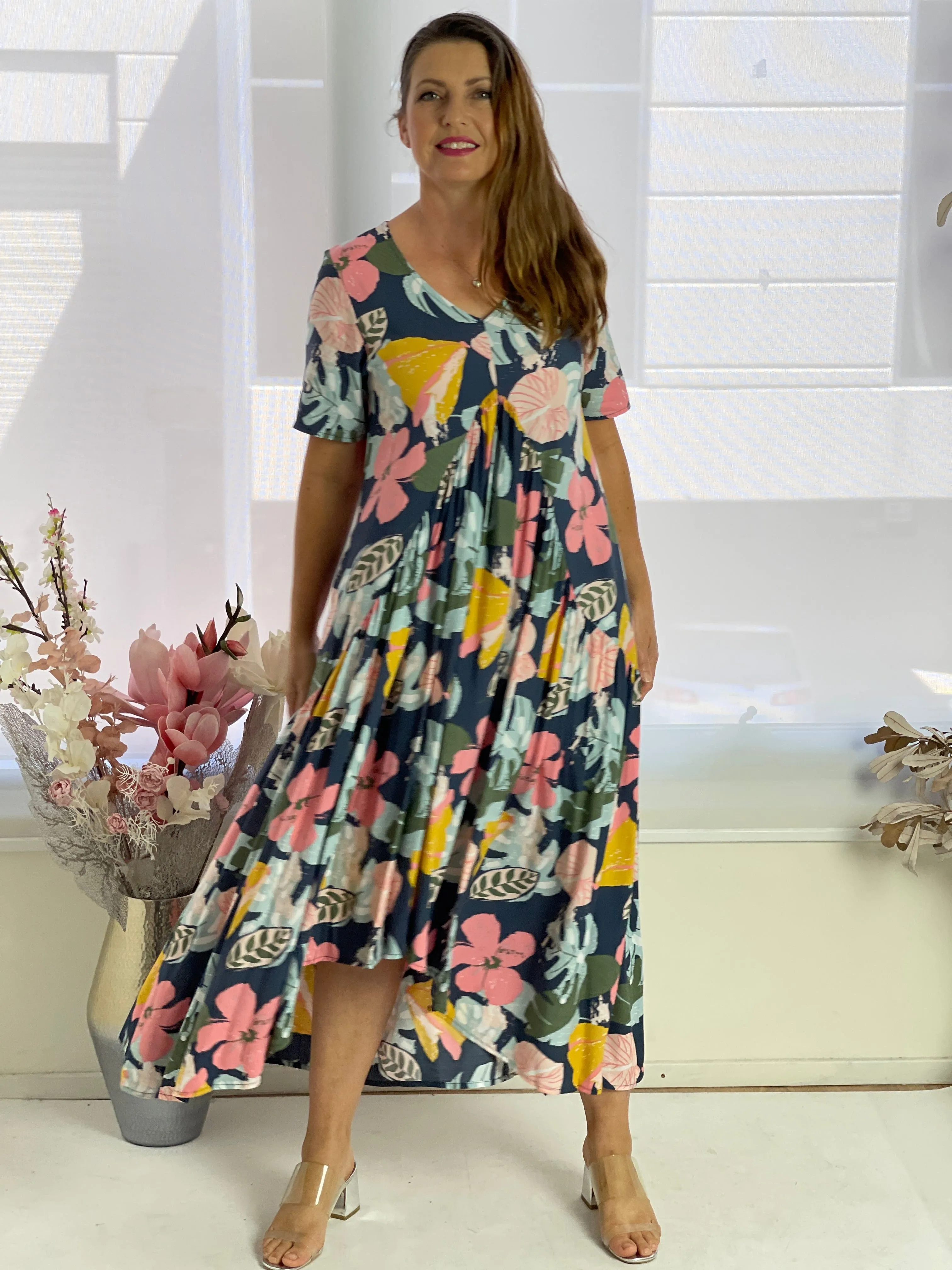 Petal Tropical Floral Dress