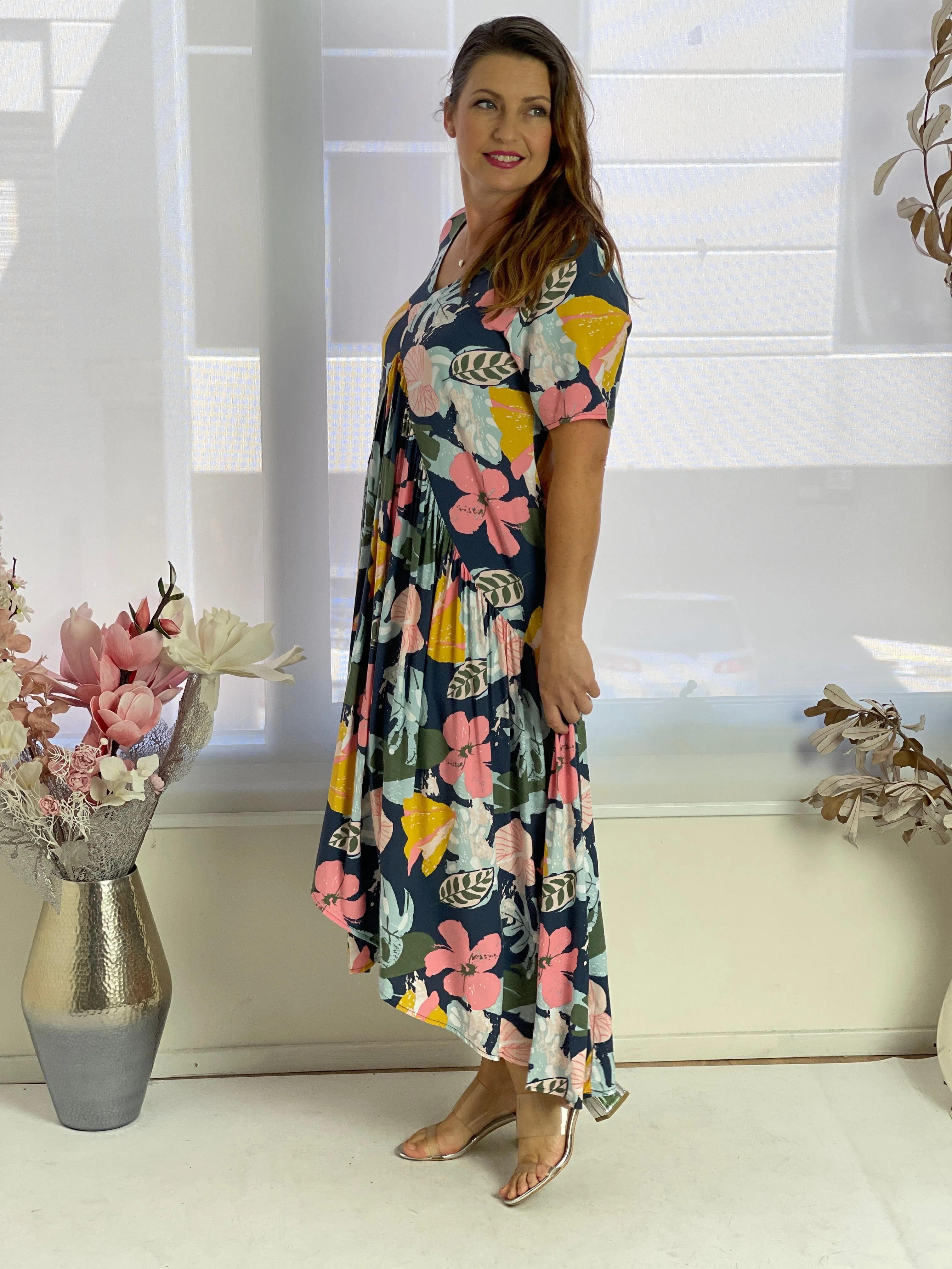 Petal Tropical Floral Dress