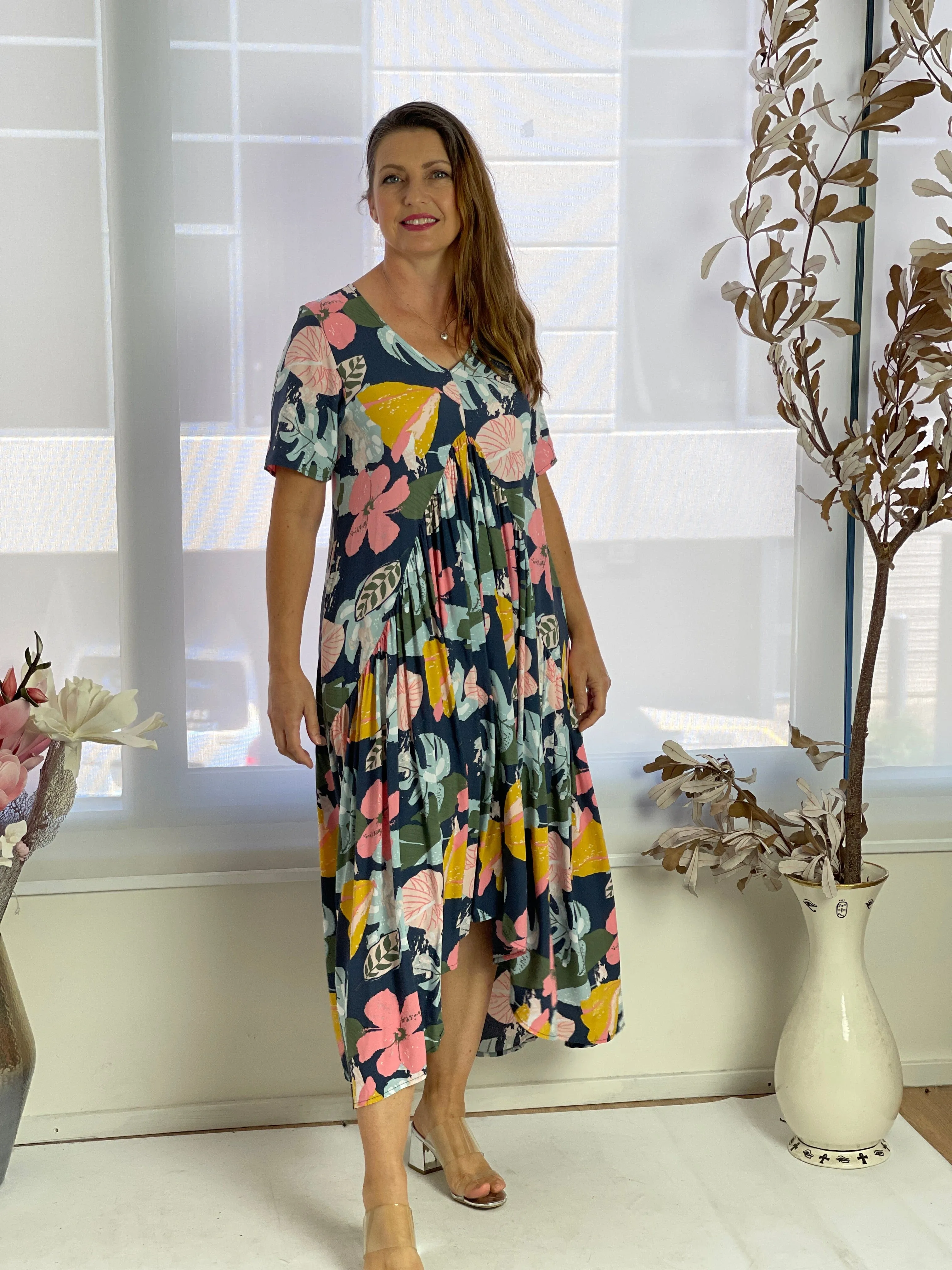 Petal Tropical Floral Dress