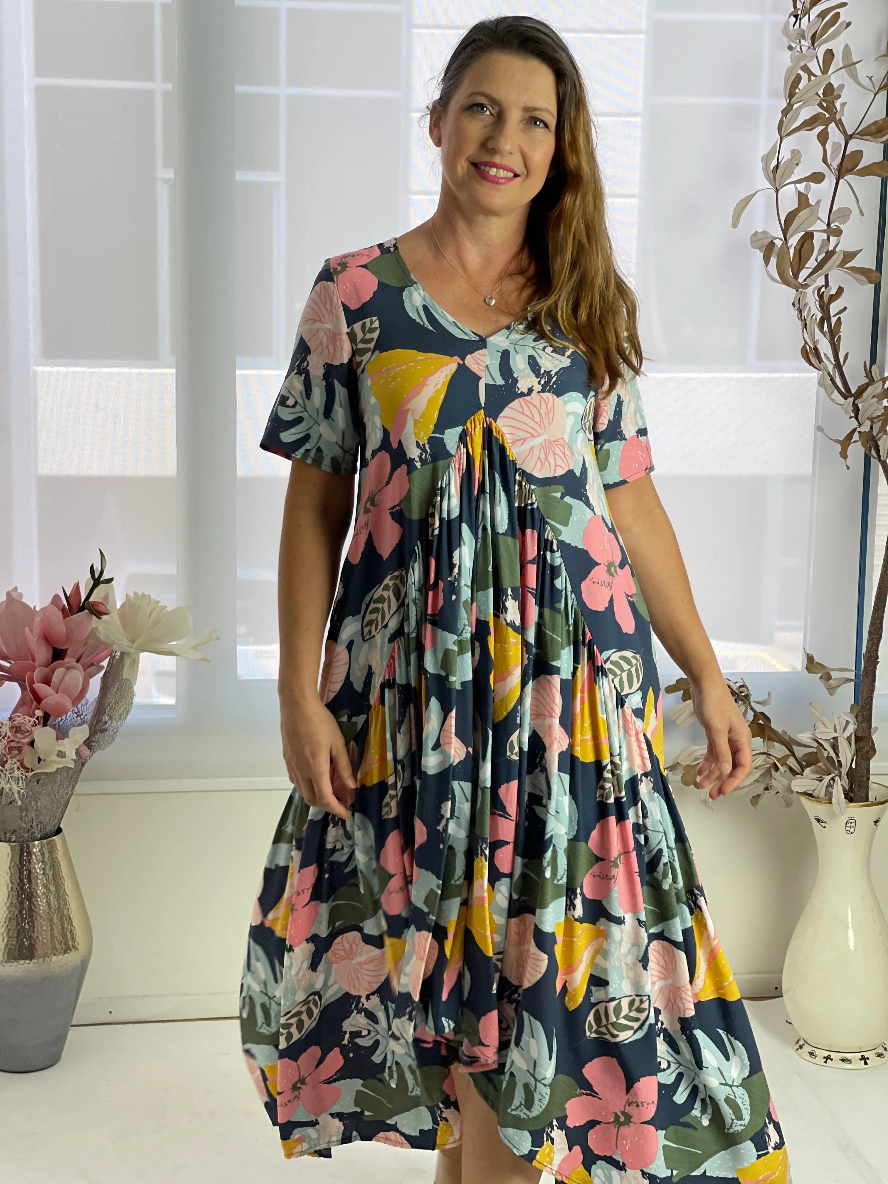 Petal Tropical Floral Dress