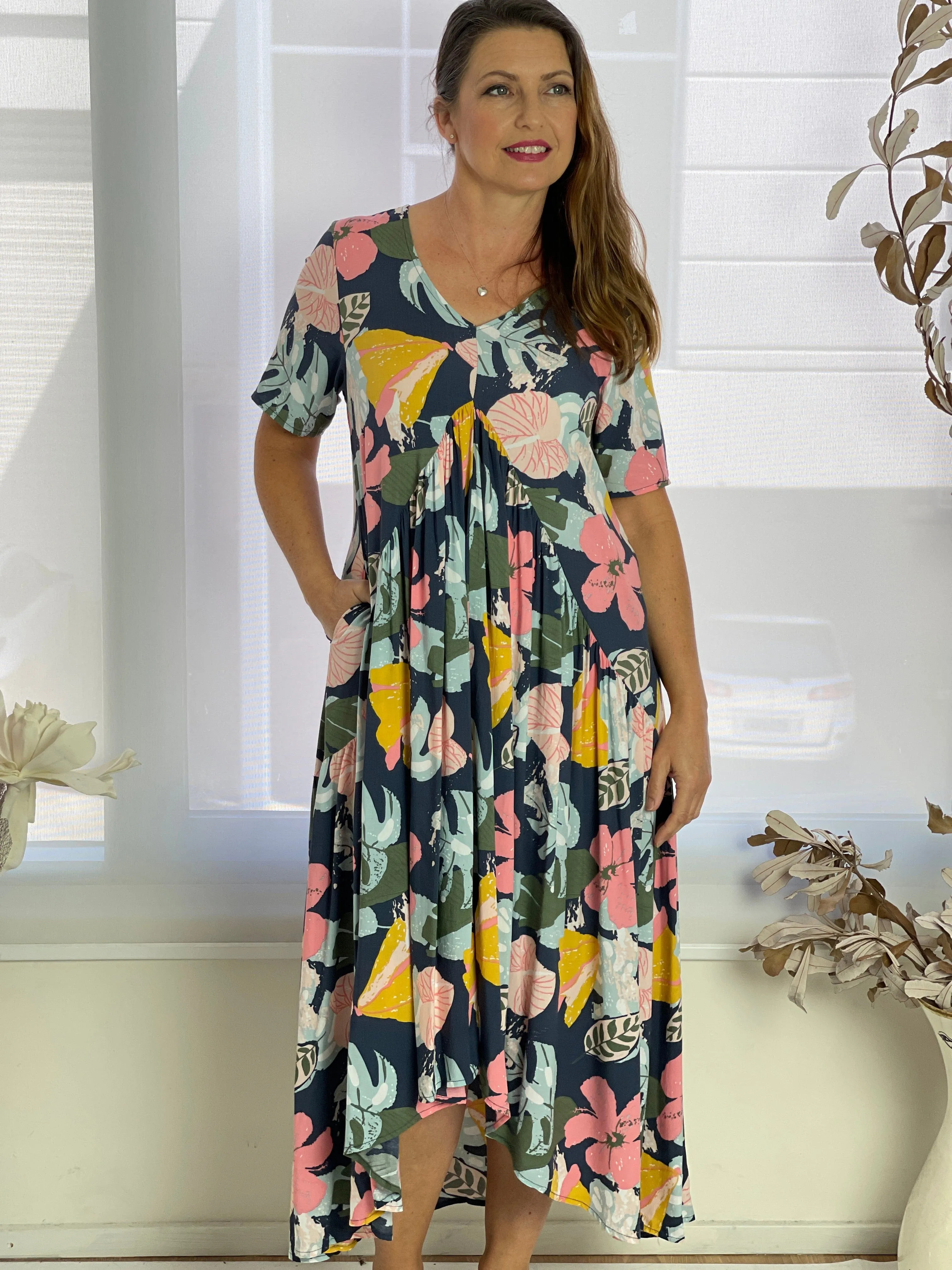 Petal Tropical Floral Dress