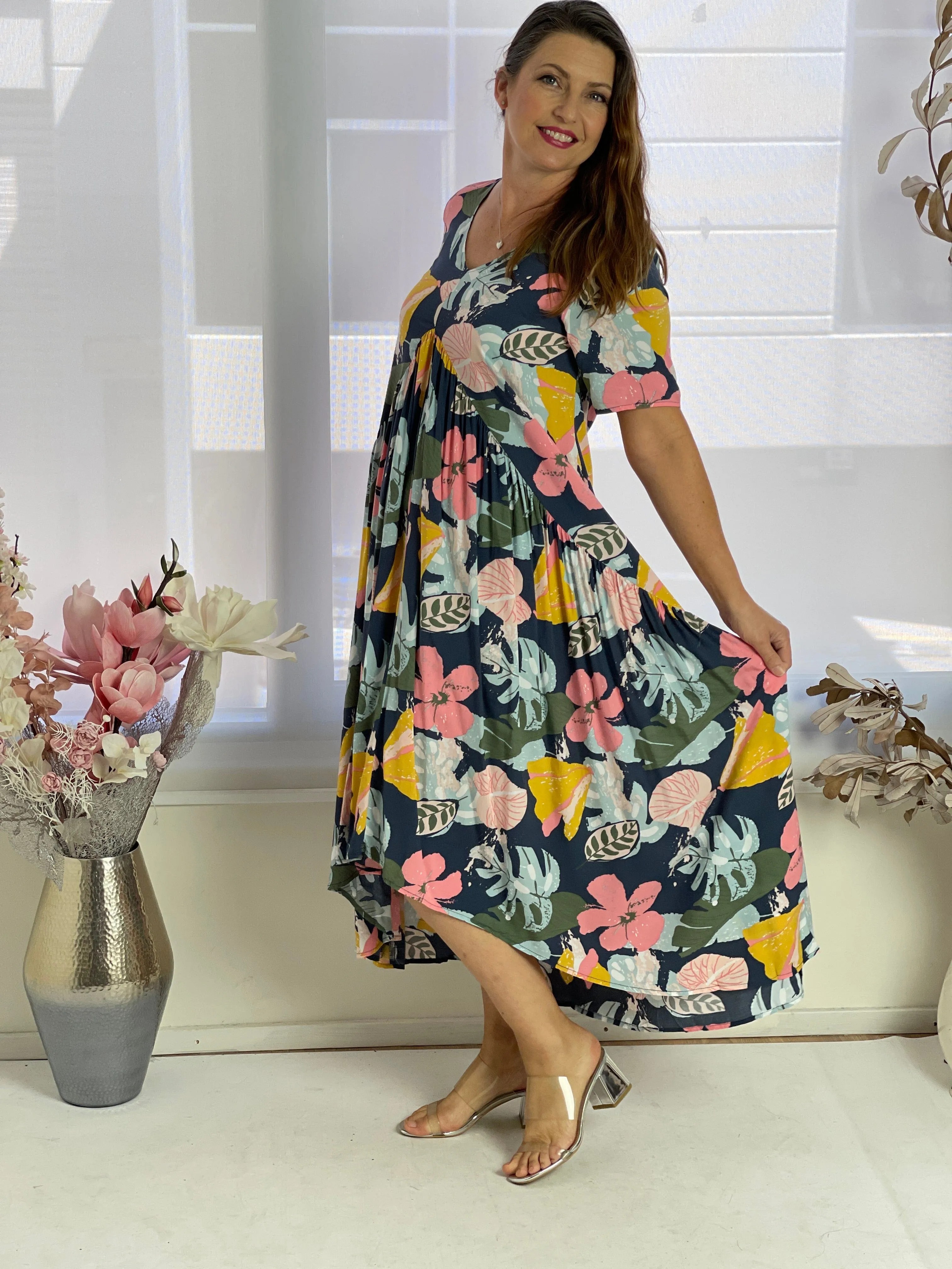 Petal Tropical Floral Dress