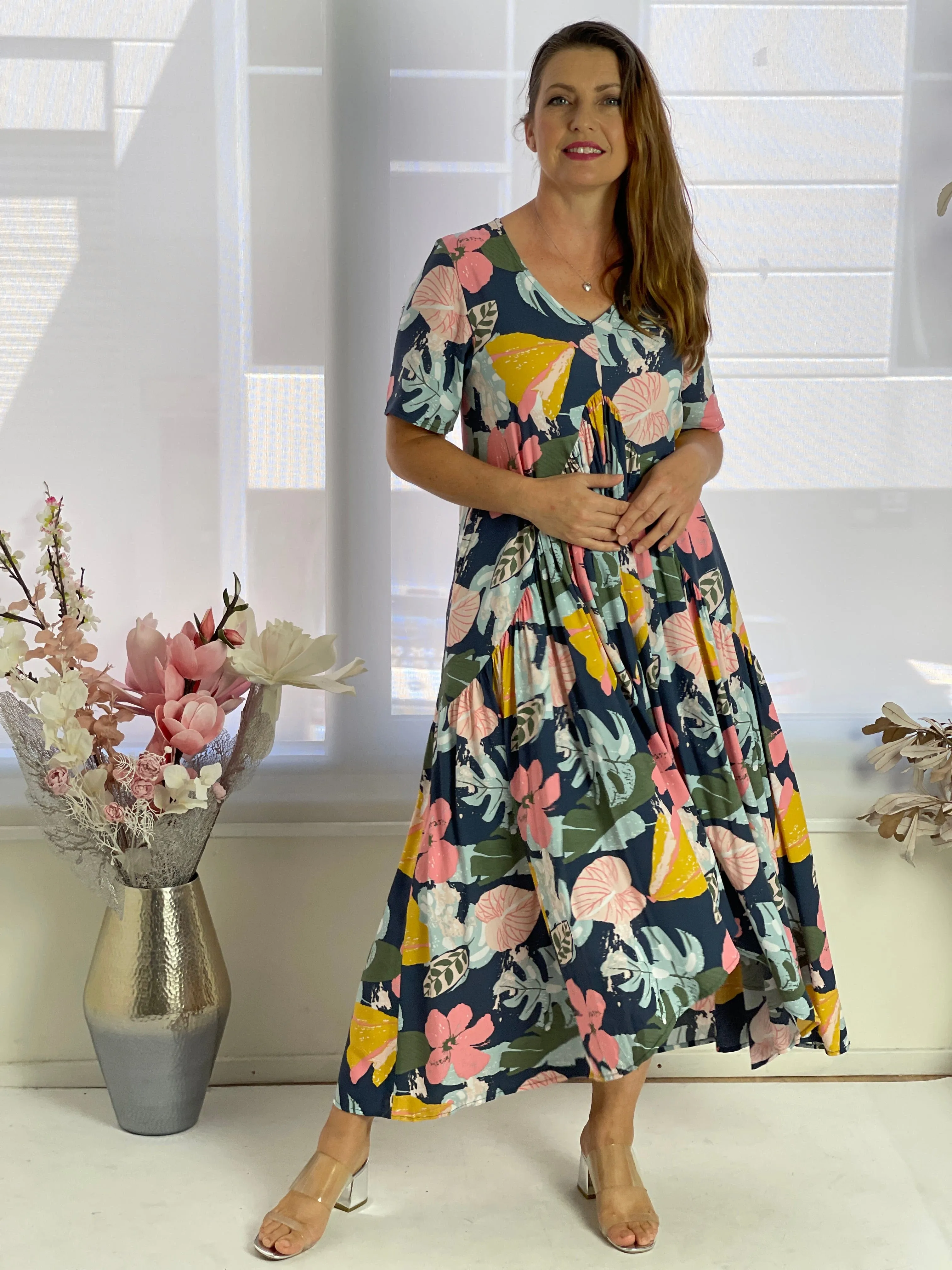 Petal Tropical Floral Dress