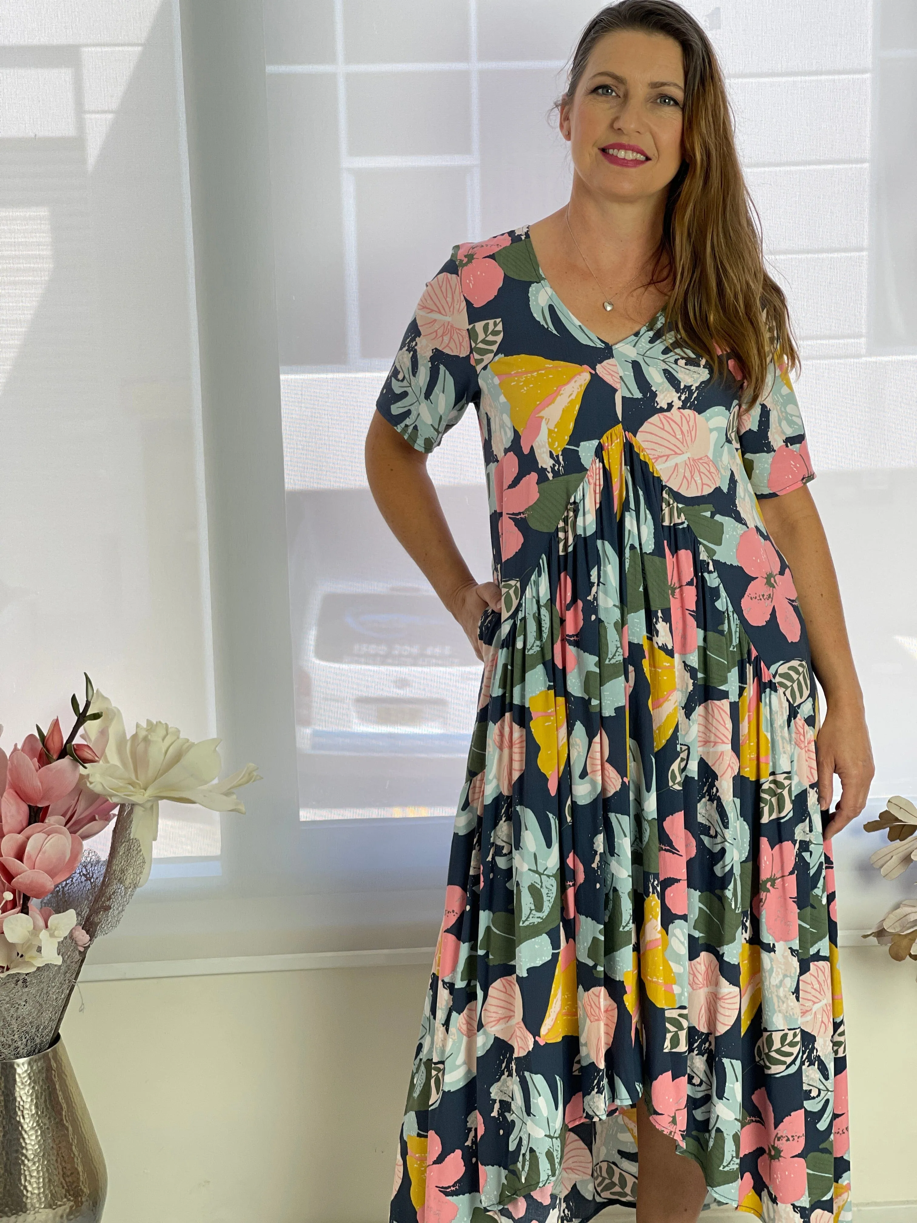 Petal Tropical Floral Dress