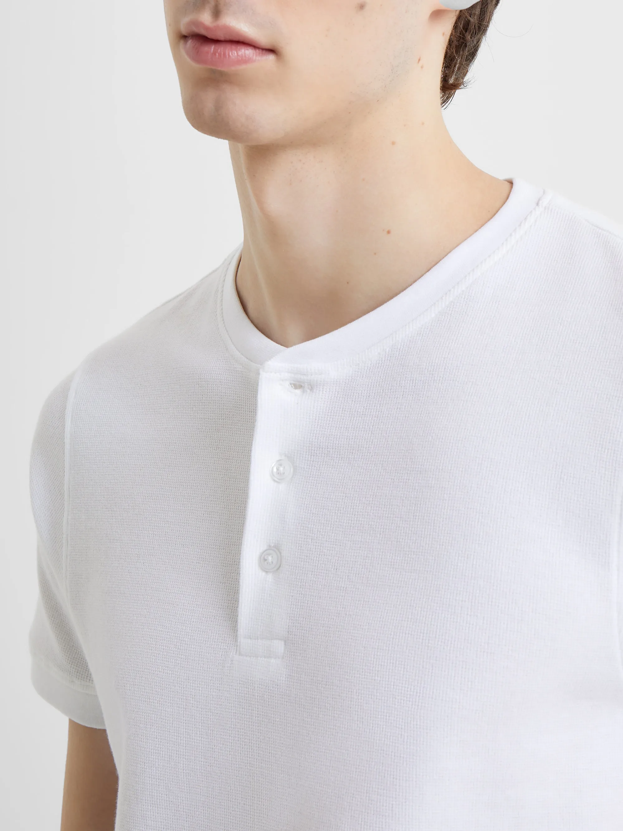 Pique Micro Henley T-Shirt