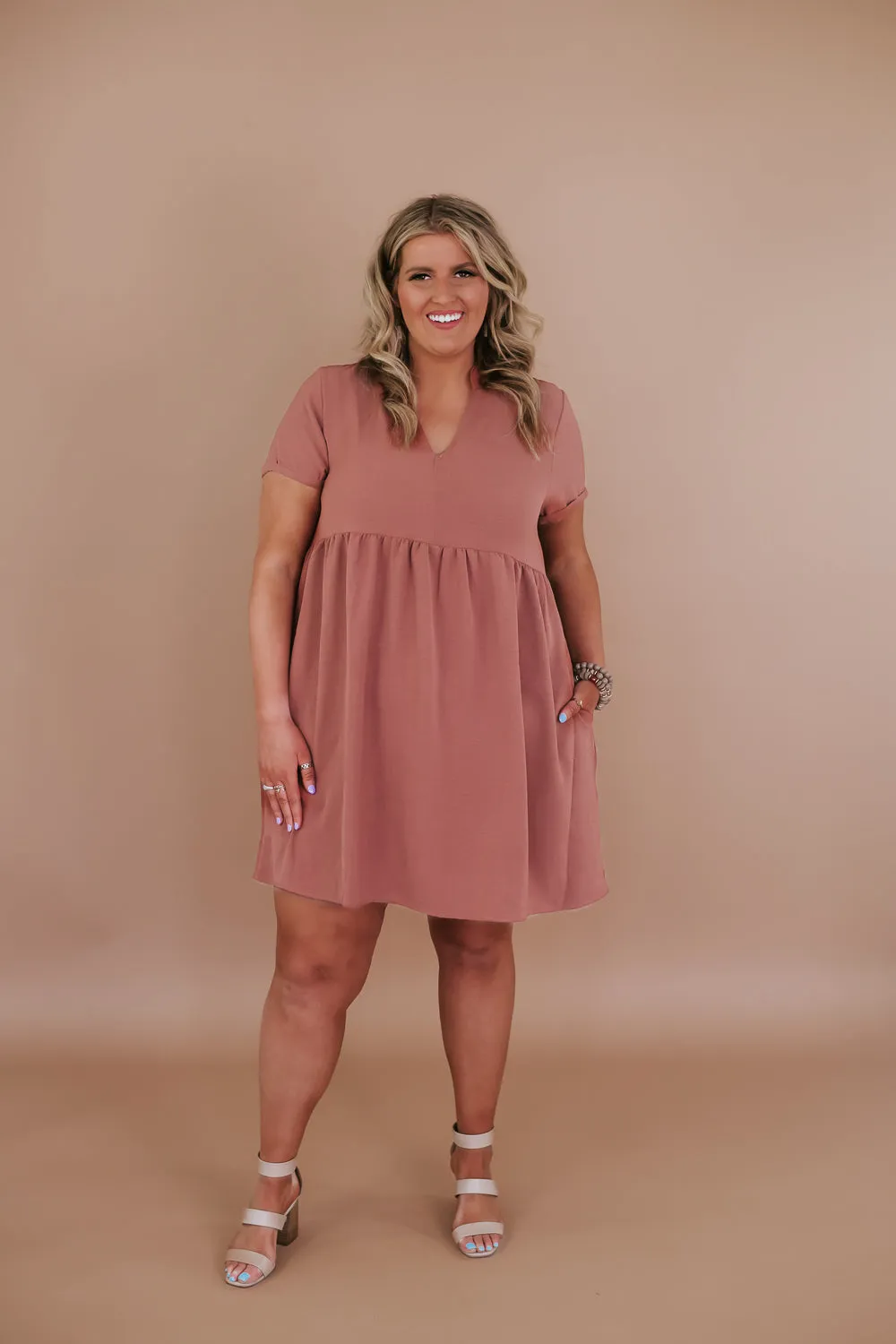 Play It Casual Babydoll Dress, Copper