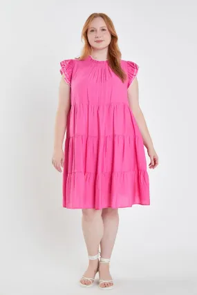 Plus Size Contrast Merrow Babydoll Dress